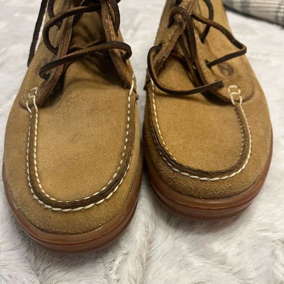 TIMBERLAND WOMEN Tan Street Suede Leather 3-Eye Ankle Shoe Women’s 10 Unisex 8 - Picture 5 of 9